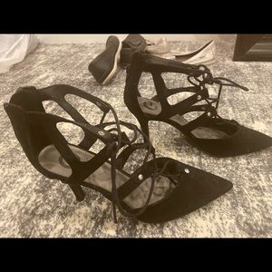 G by guess black suede heels size 10